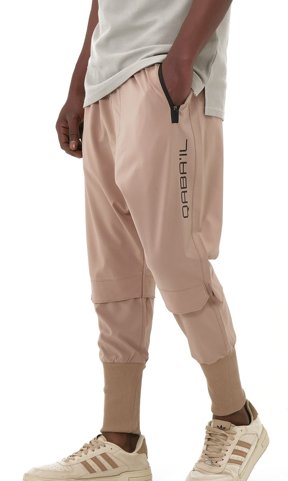  QL Pantalon Cross Over in Taupe - QABA'IL,