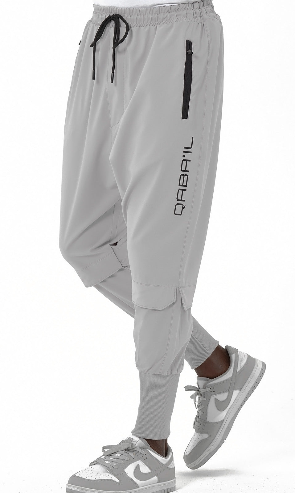  QL Pantalon Cross Over in Grey - QABA'IL,