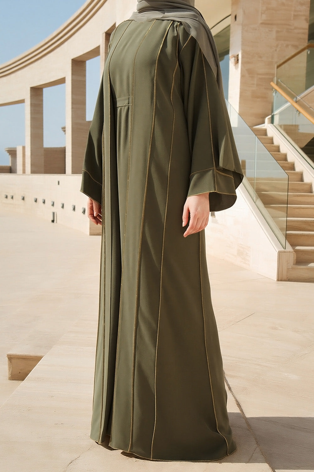 Ensemble kimono deux pièces SB Premium Nidah AS004 en kaki