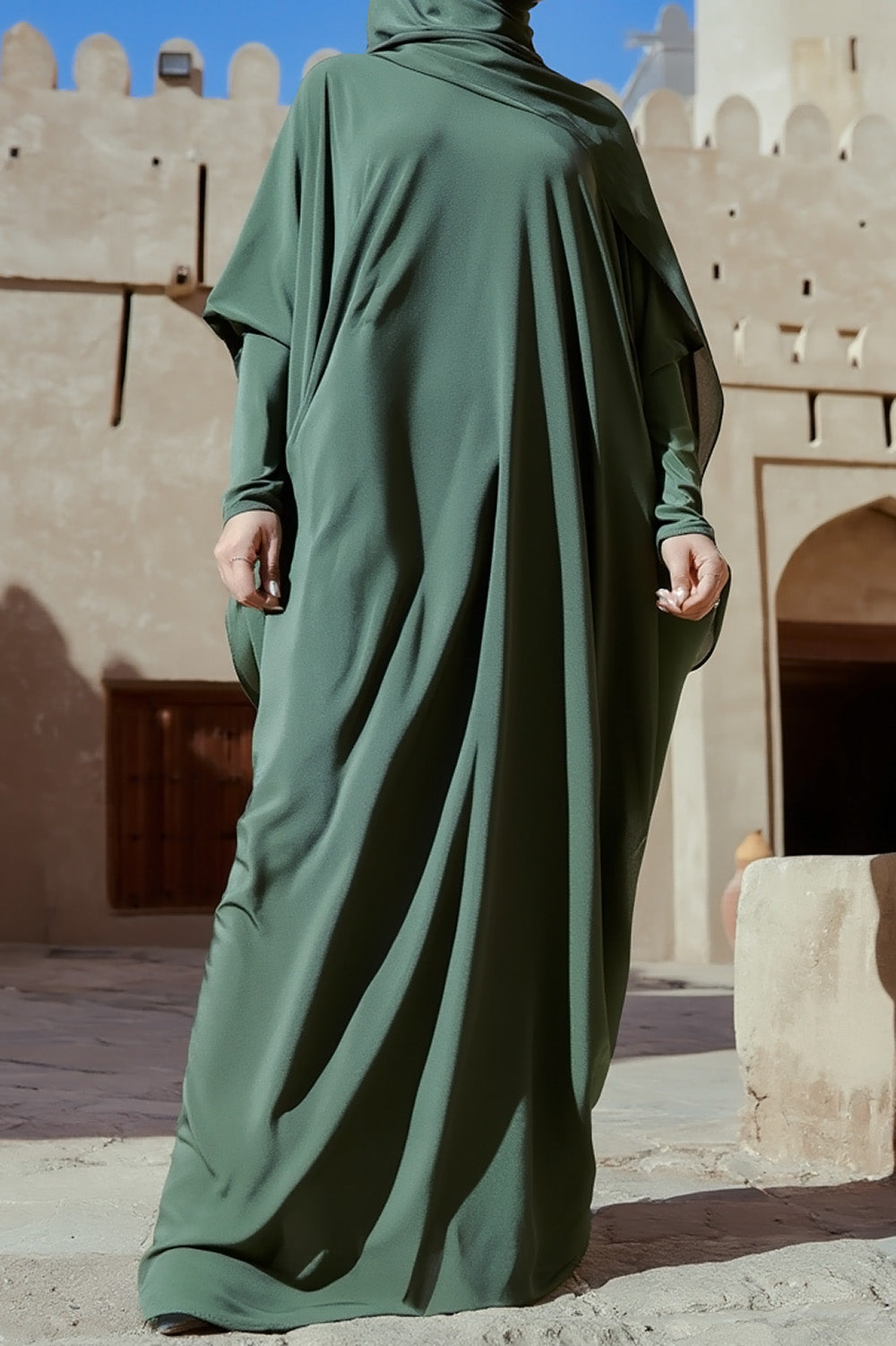 Abaya SB Relaxed Batwing Jersey AS015 vert foncé