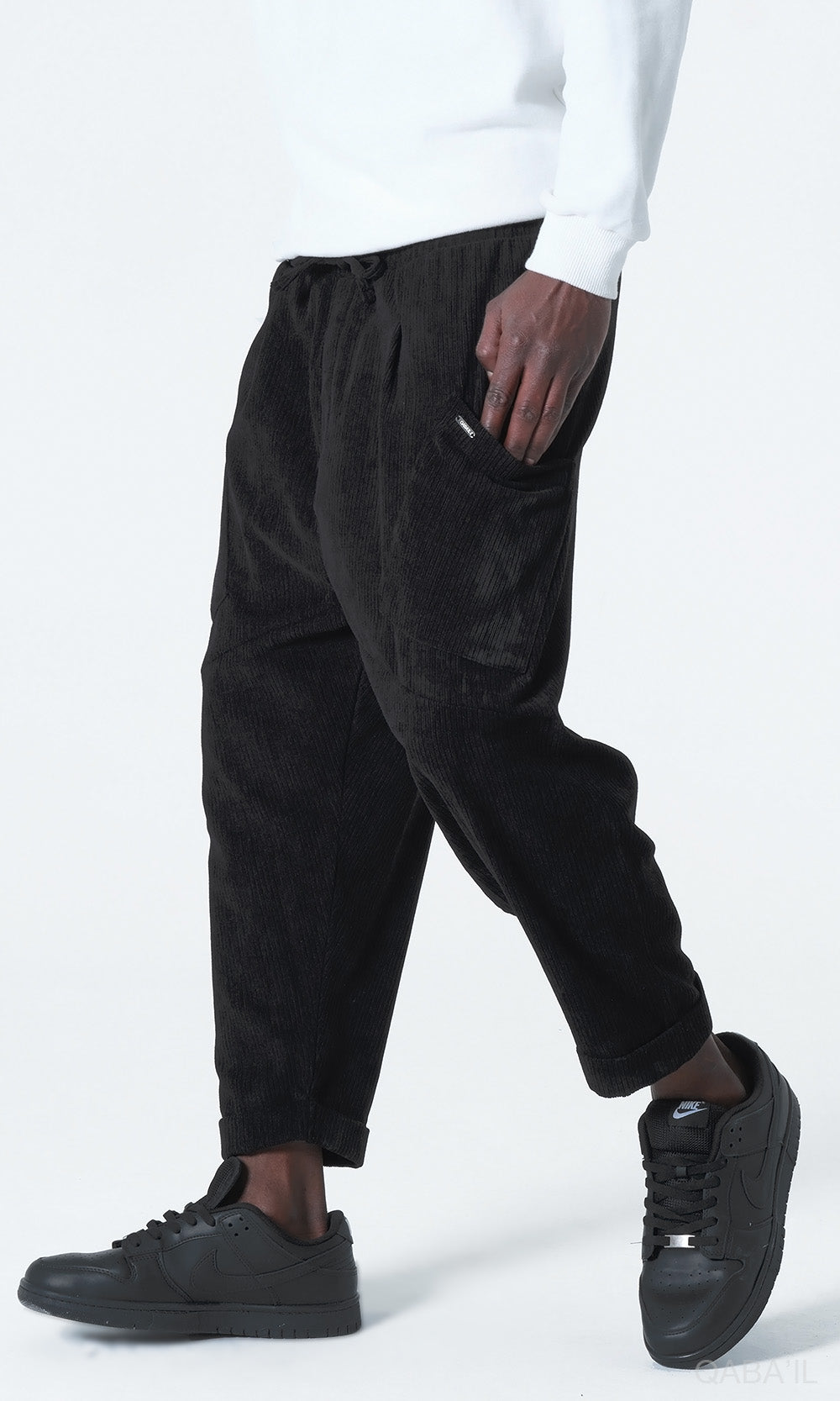 QL Sarouel Design Kadife en Noir