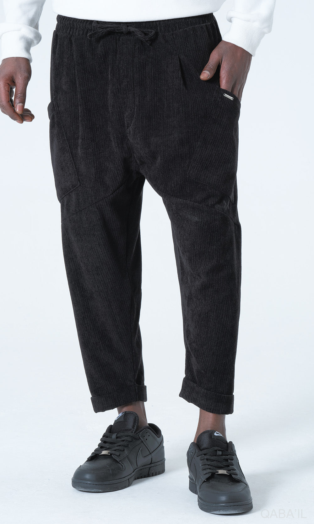 QL Sarouel Design Kadife en Noir