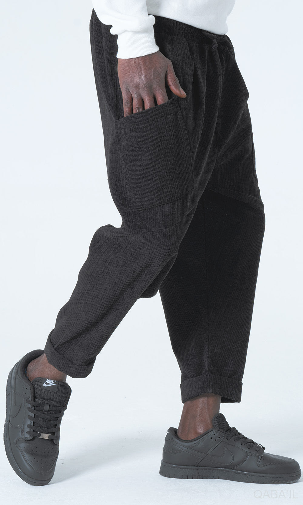 QL Sarouel Design Kadife en Noir