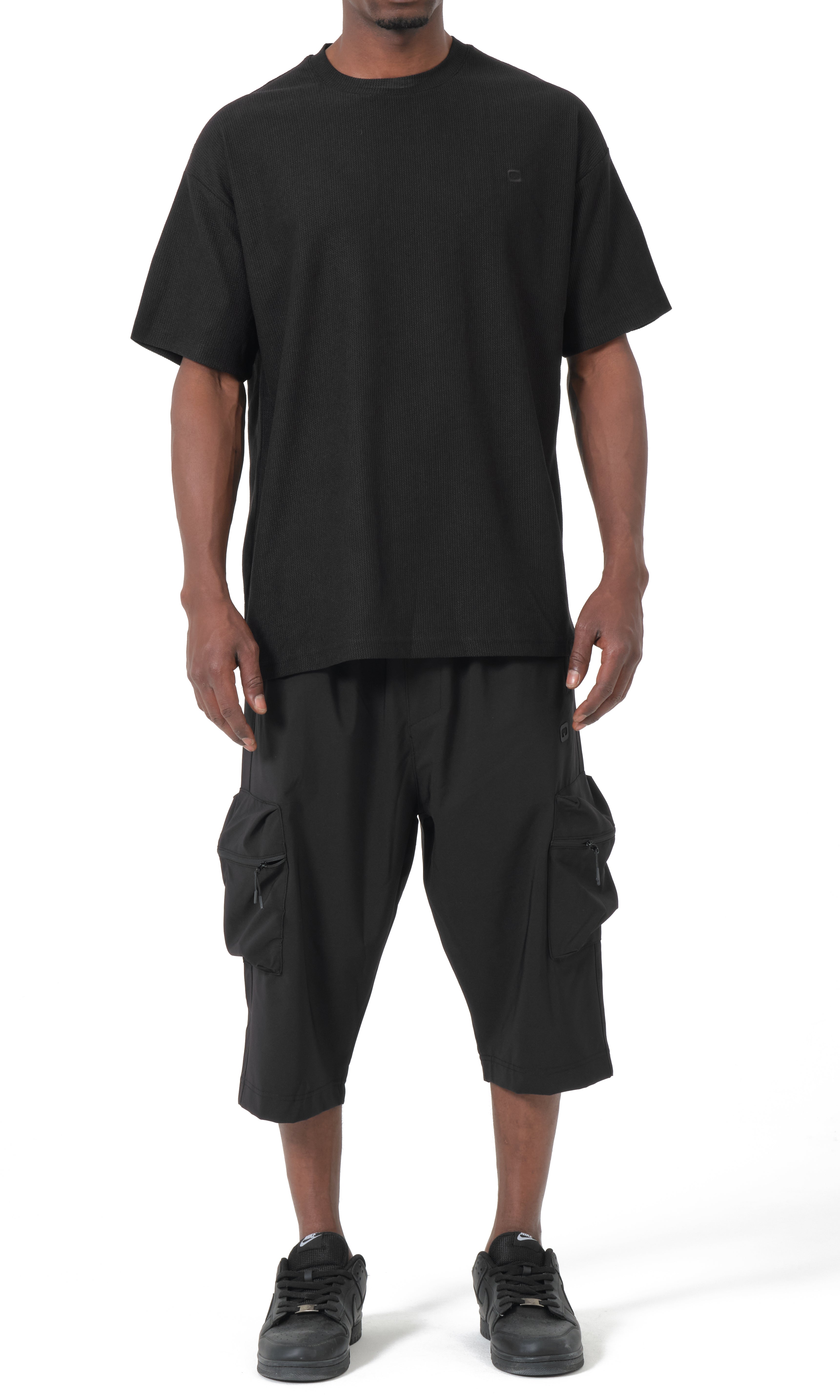 QTT3001 T-Shirt Oversized Waffle in Black