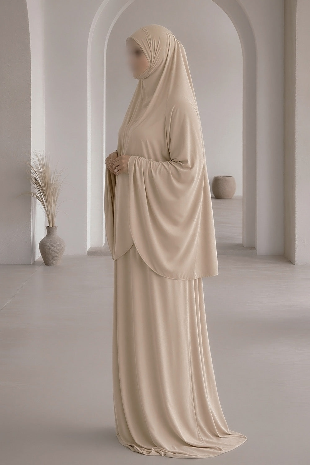 Ensemble de salade SB ES006 en jersey beige foncé