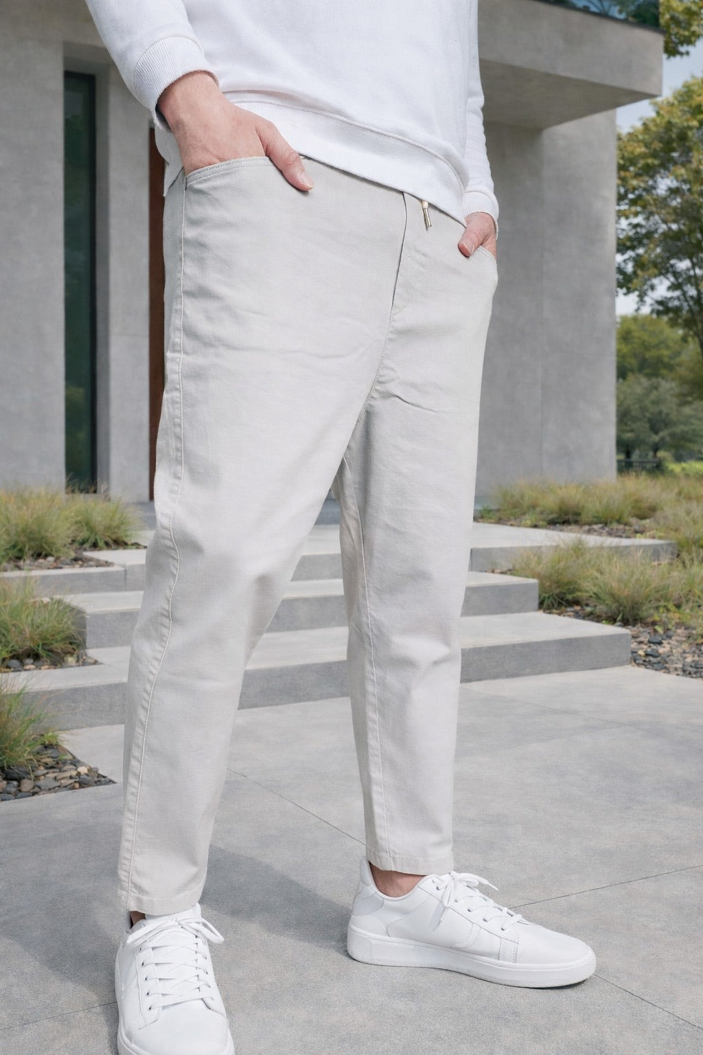 QL Sar. Jean Stretch Regular Drop Gris clair